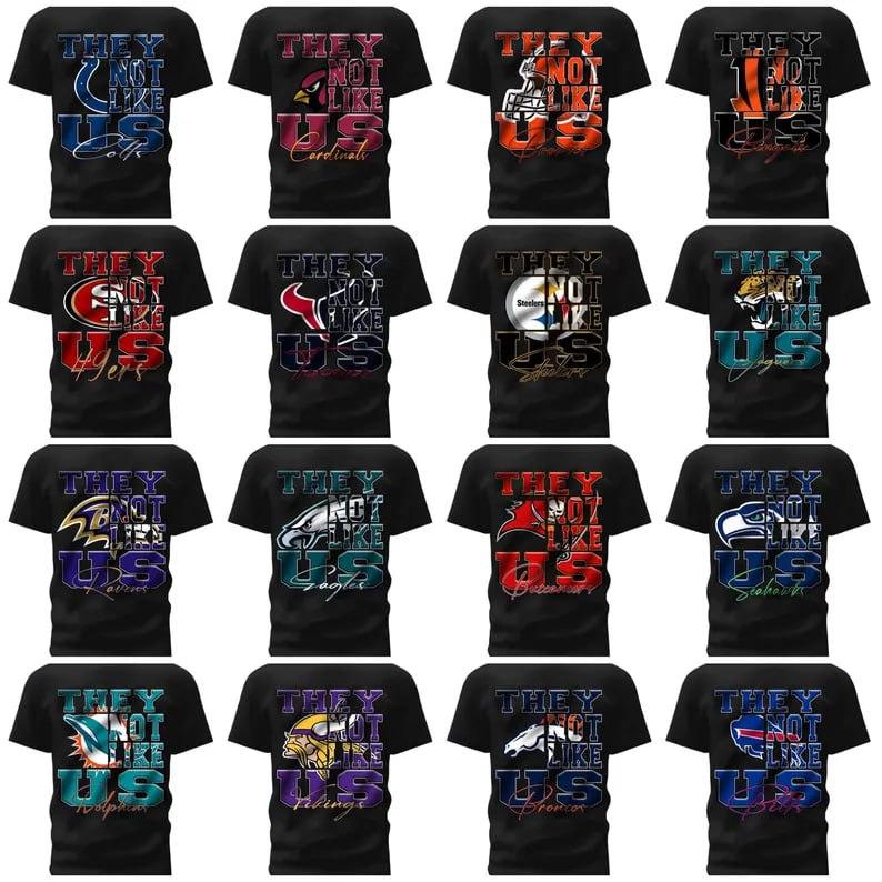 ALL Football Team 2024 Shirt | They Not Like Us Football Fan Shirt | Football Apparel Fan Shirt | Game Day Shirt | Unisex Cotton Tshirt XSS0H