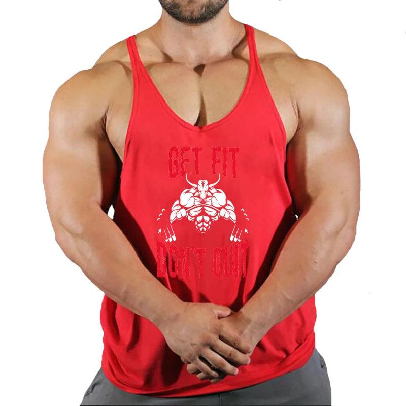 New Gym Tank Top Summer Brand Cotton Sleeveless Shirt Casual Fashion Fitness Stringer Running Vest Men bodybuilding Clothing