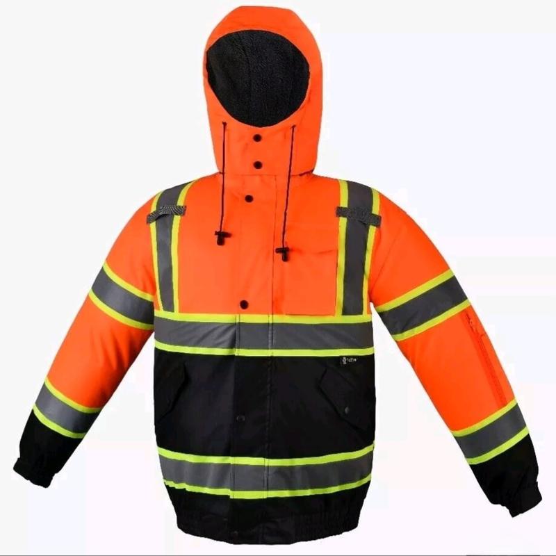 Hi-Viz Safety Jacket with Sherpa liner Menswear Clothing