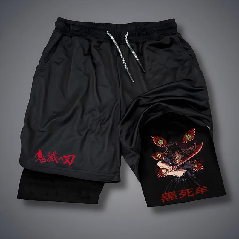 Summer Outdoor Men Anime Gym Shorts Running Casual Thin Breathable Shorts Jogging Fitness Sports Double-layer Shorts Mens Shorts Graphic Men Performance Shorts Mens Gym Clothes