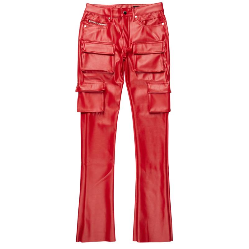 Khaza Red PU Leather Jean