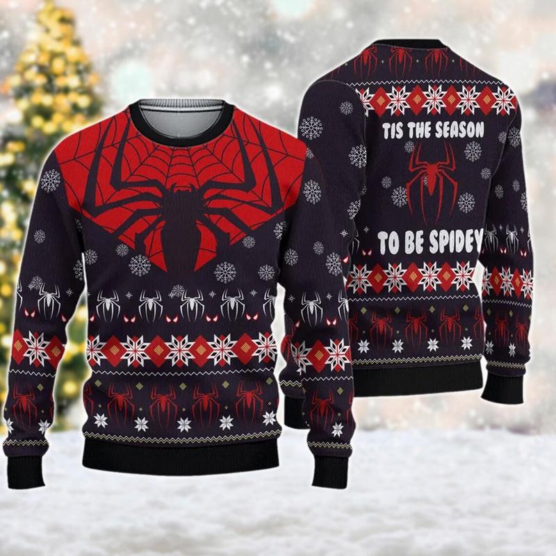 SpiderM Christmas Ugly Sweater - Custom Cartoon Movie Sweatshirt Pullover Gift For Xmas Menswear Unisex Soft Big Day Fashion