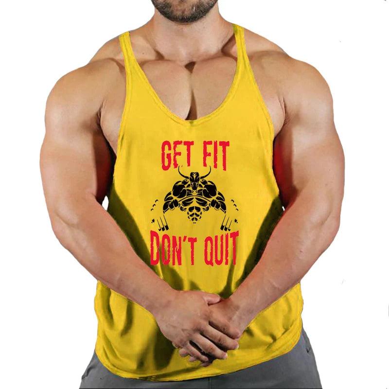 New Gym Tank Top Summer Brand Cotton Sleeveless Shirt Casual Fashion Fitness Stringer Running Vest Men bodybuilding Clothing