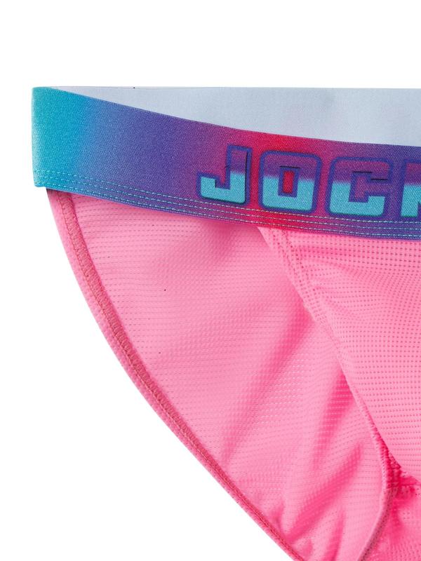 Men's Colorblock Letter Tape Boxer Brief, Breathable Comfy Underwear for Daily Wear, Casual Men's Underwear for All Seasons