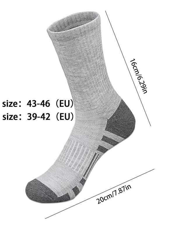 Men's Striped Print Crew Socks, Casual Comfortable Breathable Mid-calf Socks for Daily Wear, Men's Socks for All Seasons