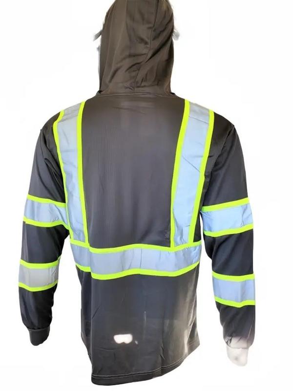 ST908 High Visibility Hoodie Long Sleeve Safety Shirt with hoodie Polyester Birdeye Mesh in various colors SEE DESC FOR SIZING INFORMATION