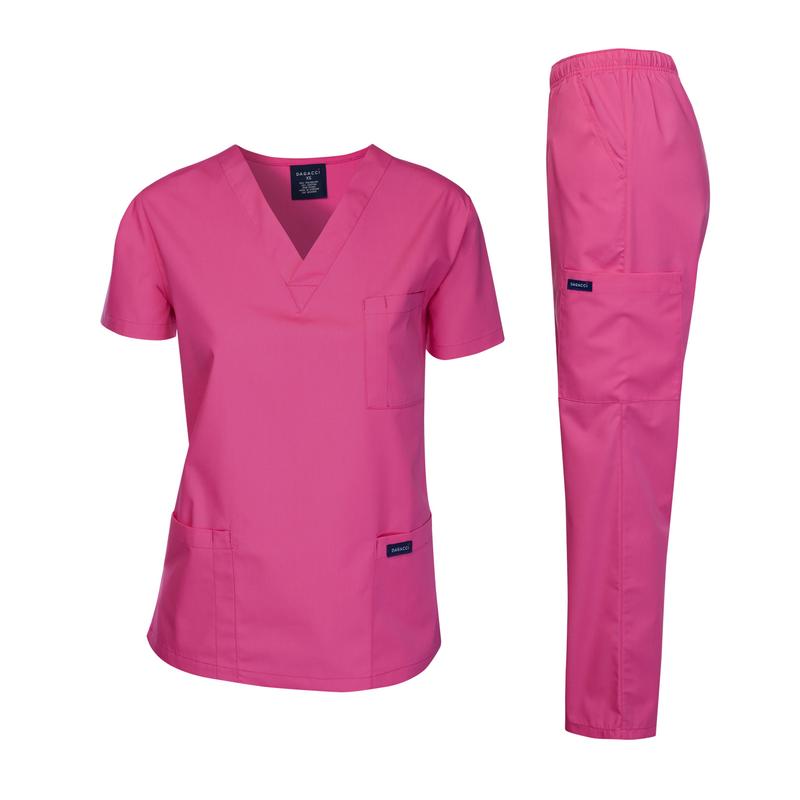 Dagacci UNISEX MEDICAL UNIFORM SET (HOT PINK)