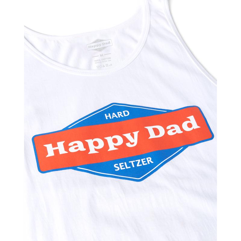 Happy Dad Front Logo Tank Top (White)