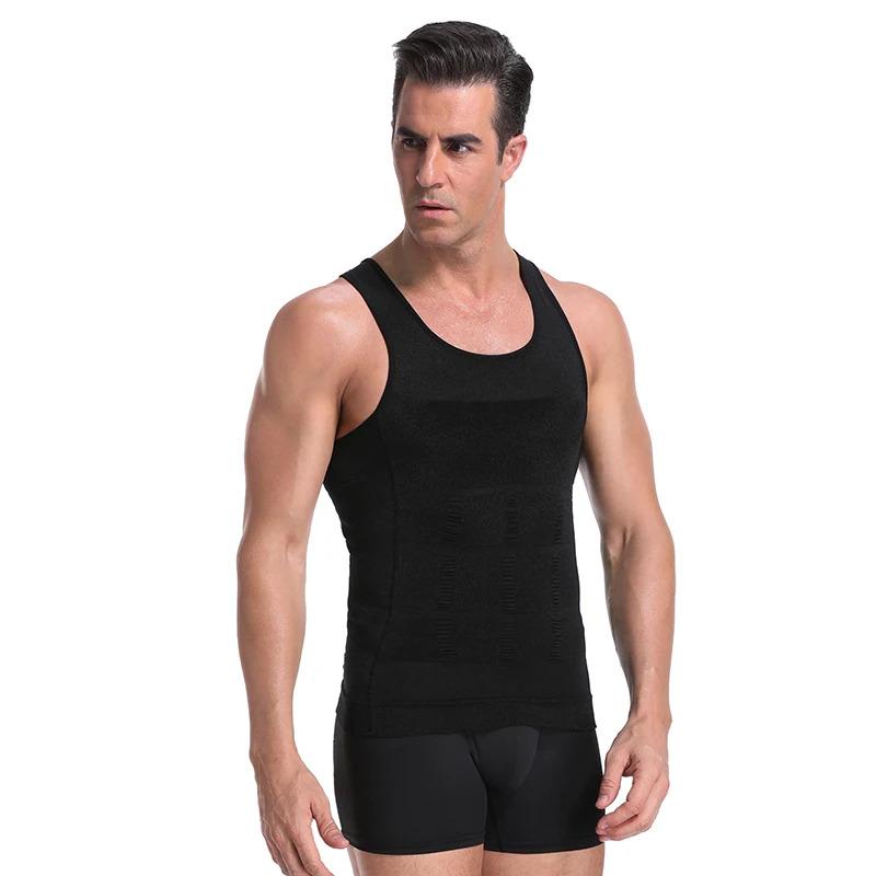 Men Body Shapers Tight Sleeveless Shirt Fitness Waist Trainer Elastic Beauty Abdomen Shapewear Tank Tops Gym Vest