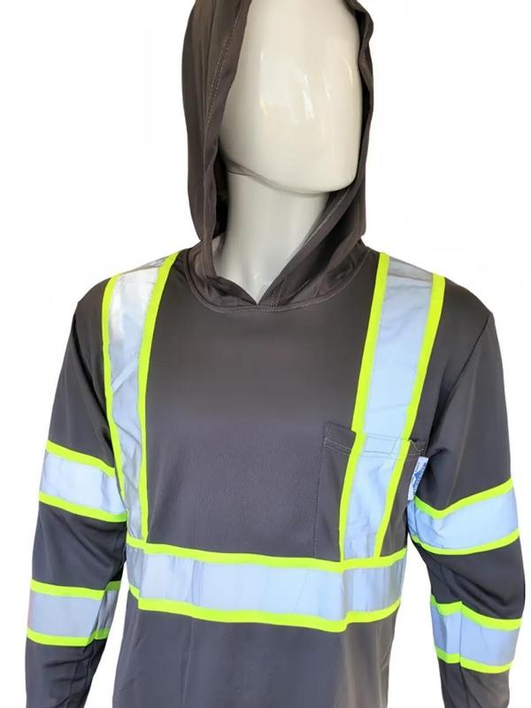 ST908 High Visibility Hoodie Long Sleeve Safety Shirt with hoodie Polyester Birdeye Mesh in various colors SEE DESC FOR SIZING INFORMATION