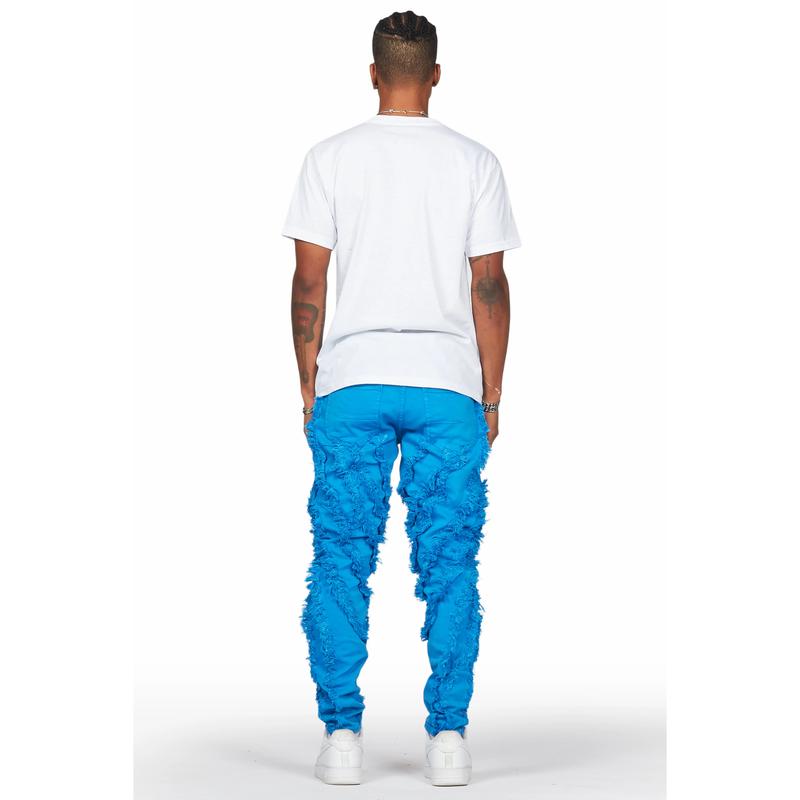 Achilles Blue Raw Edge Skinny Fit Jean