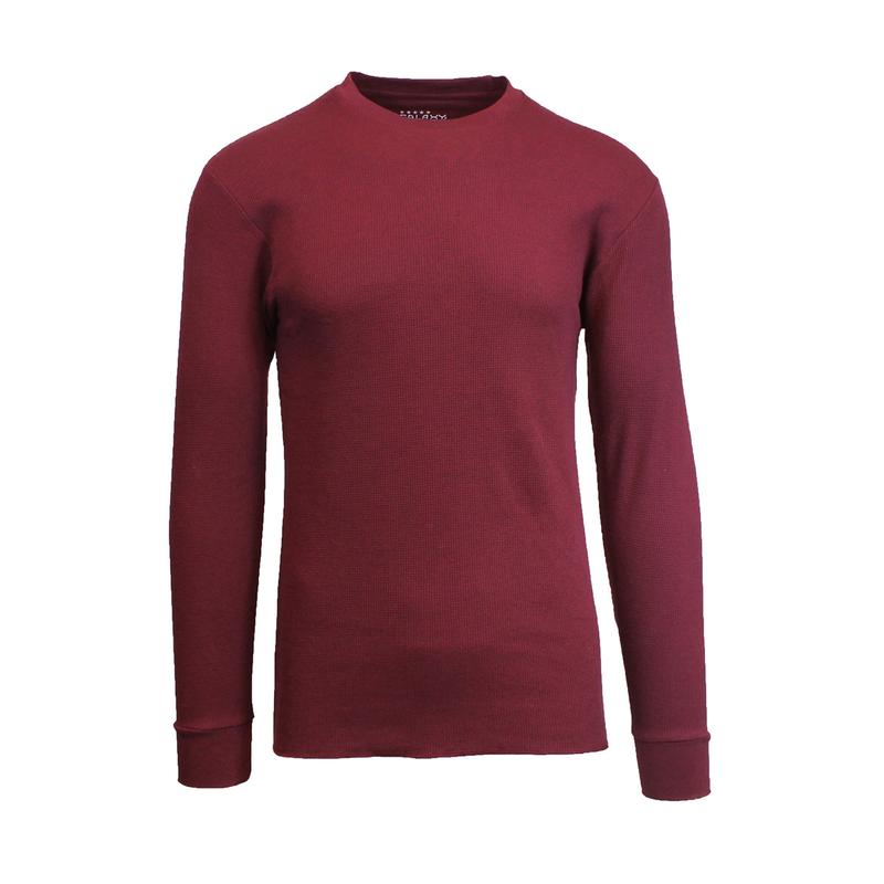 Men's Long Sleeve Menswear Knit Classic Cotton Crewneck Breathable Hem Thermal Shirts Knitwear Plain