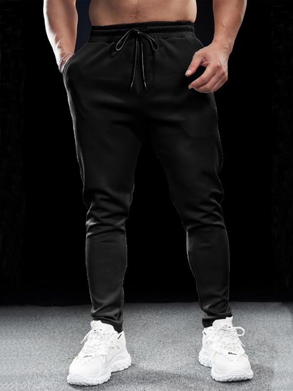 Men's Drawstring Waist Pants, Casual Comfy Breathable Regular Fit Pocket Jogger Pants for Daily Wear, Men's Trousers for All Seasons