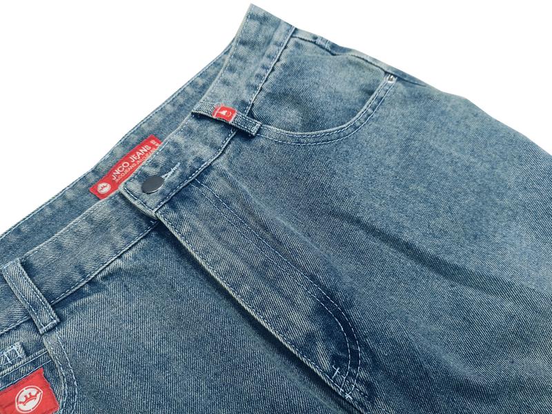 Embroidered hip-hop JNCO jeans street style men's and women's retro high-quality heavy denim straight slightly wide Vintage Embroidery