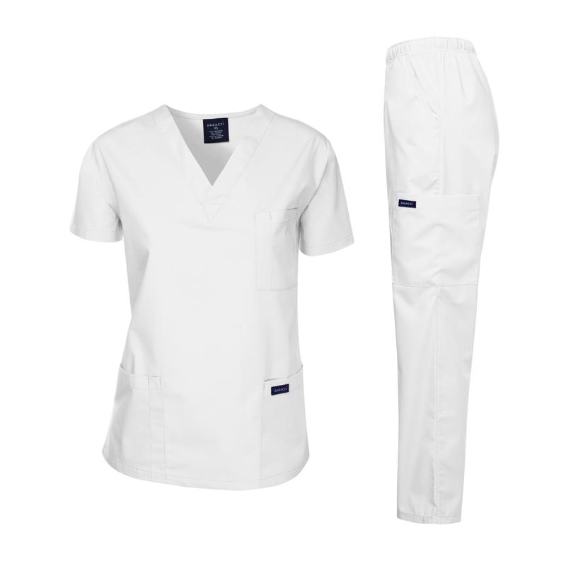 Dagacci UNISEX MEDICAL UNIFORM SET (WHITE)