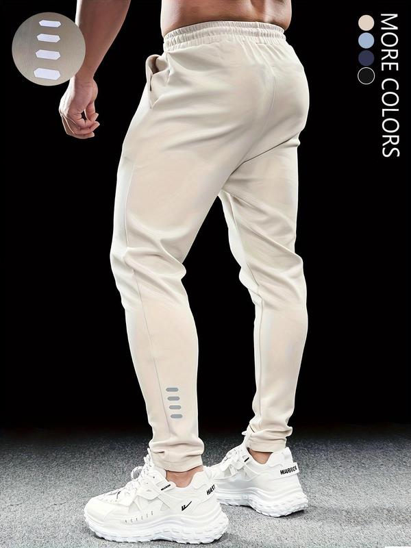 Men's Drawstring Waist Pants, Casual Comfy Breathable Regular Fit Pocket Jogger Pants for Daily Wear, Men's Trousers for All Seasons