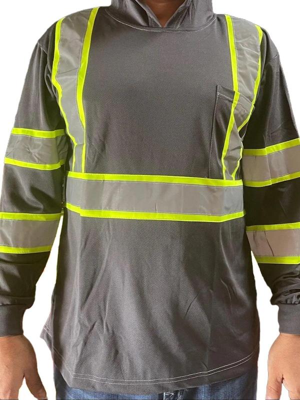 ST908 High Visibility Hoodie Long Sleeve Safety Shirt with hoodie Polyester Birdeye Mesh in various colors