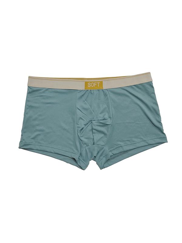 Men's Solid Color Boxer Brief, Breathable Comfortable Underwear for Daily Wear, Casual Men's Underwear for All Seasons