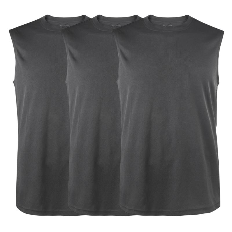 3 Pack Men's Solid Performance Quick Dry Tank Top Moisture Wicking S-3XL Basic Athletic Underwear Daily Wear Classic Fit Regular Plus Big & Tall Size, Basic Layering Tops, Workout Breathable Casual A-Shirts for Gym Sport Weightlifting Activewear