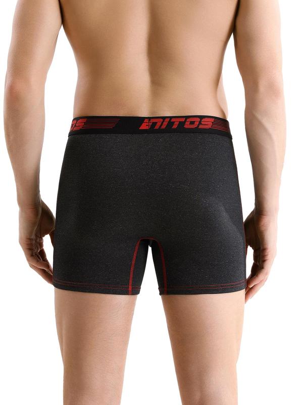 Men's Solid Letter Tape Boxer Brief, Casual Comfy Breathable Underwear for Daily Wear, Men's Underwear for All Seasons