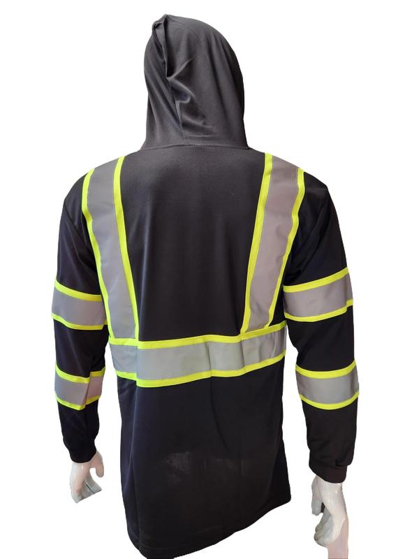 ST908 High Visibility Hoodie Long Sleeve Safety Shirt with hoodie Polyester Birdeye Mesh in various colors SEE DESC FOR SIZING INFORMATION