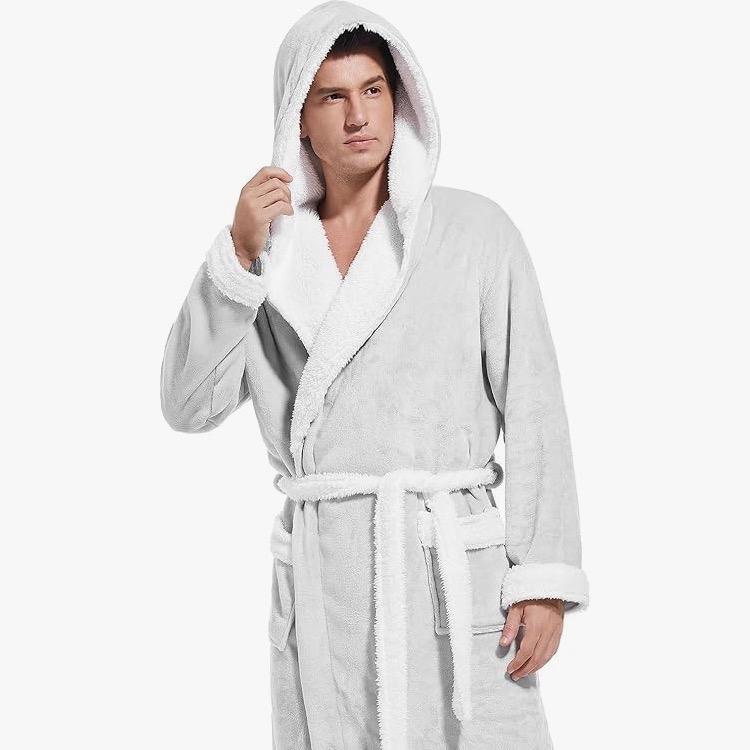 Men’s Hooded Robe, Fuzzy Bathrobe with Pockets Perfect Christmas Gift for Boyfriend and Husband  Birthday gifts for him - Winter 2024 - Menswear, Loungewear