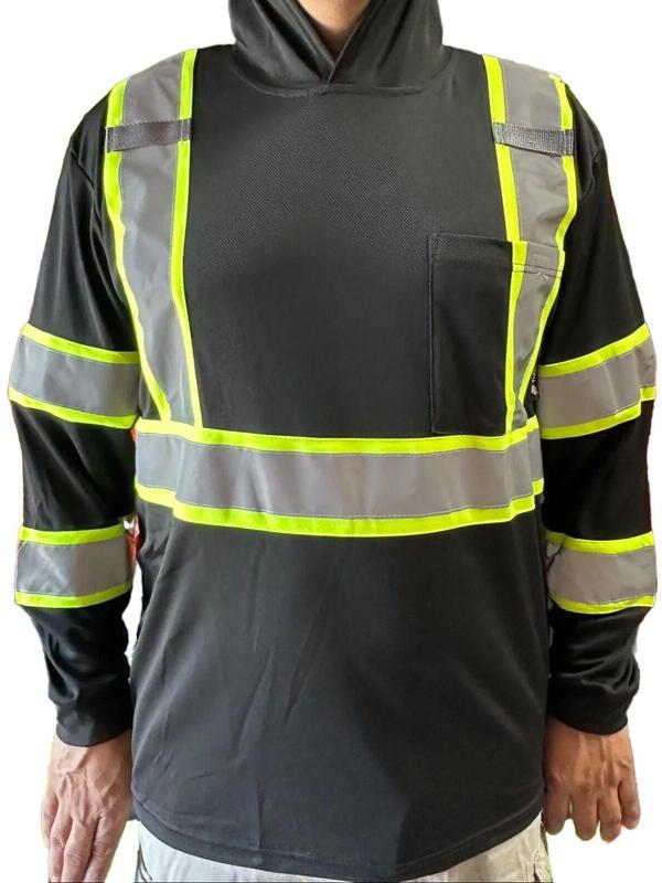 ST908 High Visibility Hoodie Long Sleeve Safety Shirt with hoodie Polyester Birdeye Mesh in various colors