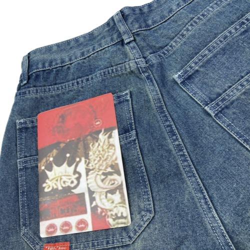 Embroidered hip-hop JNCO jeans street style men's and women's retro high-quality heavy denim straight slightly wide Vintage Embroidery