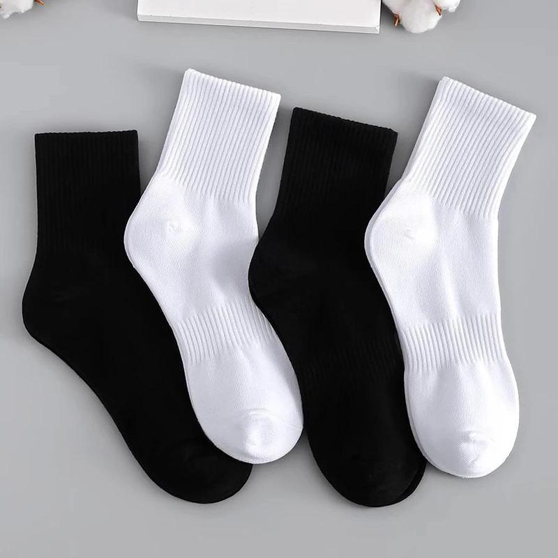 3 pairs batch men's and women's cotton socks black and white men's and women's pure cotton sports socks breathable socks