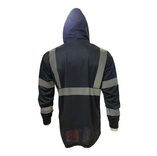 Long Sleeve Safety Hooded Shirt With Hot Print Reflector