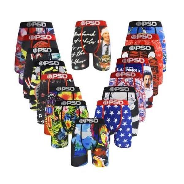 7 Colors of Men's Long Funny Graffiti Boxer Briefs - Soft and Comfortable Antibacterial, Quick Dry, Stretchable, Breathable and Supportive Men's Briefs with Moisture Wicking Fabric for Everyday Wear