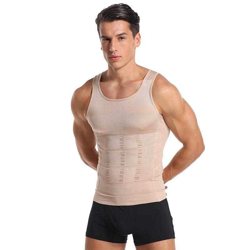 Men Body Shapers Tight Sleeveless Shirt Fitness Waist Trainer Elastic Beauty Abdomen Shapewear Tank Tops Gym Vest