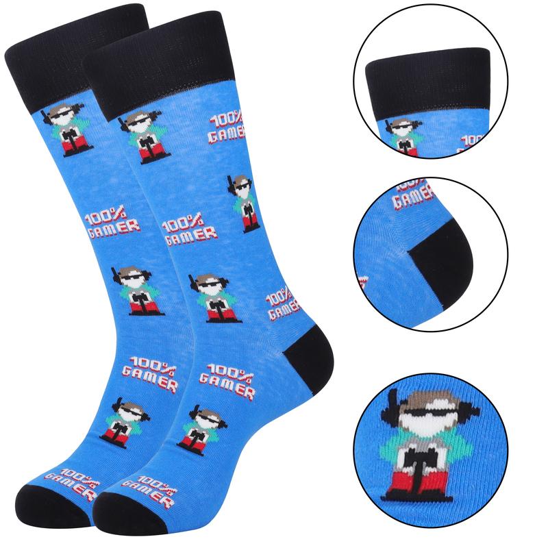 3 Pairs Funny Game Socks for Men and Women Gaming Crew Socks  Cotton, Womenswear