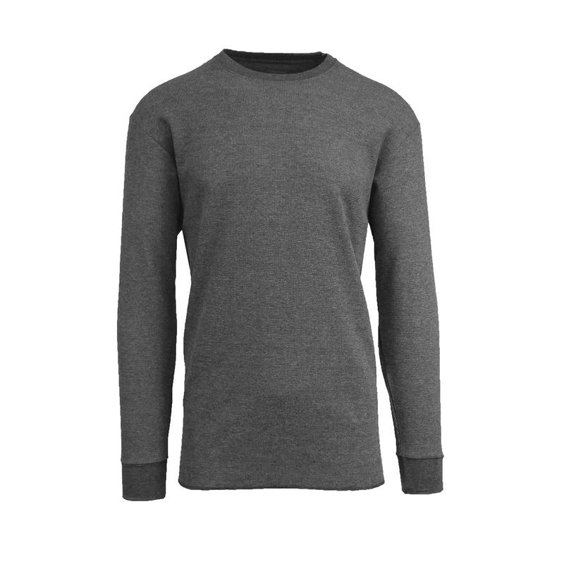 Men's Long Sleeve Menswear Knit Classic Cotton Crewneck Breathable Hem Thermal Shirts Knitwear Plain