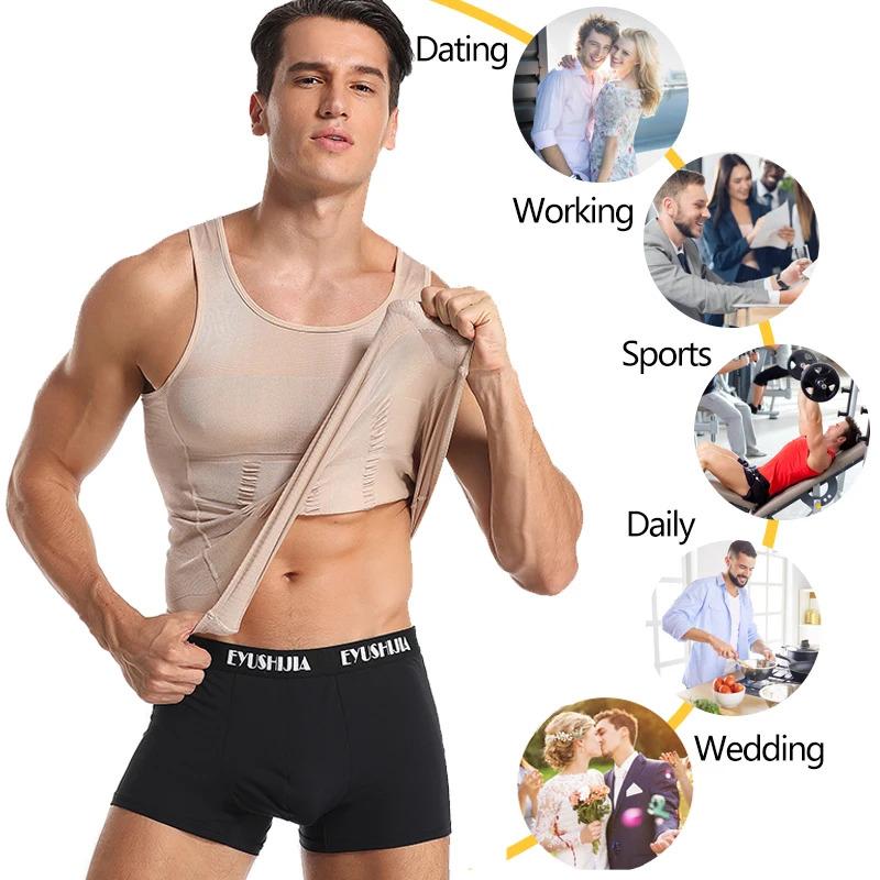 Men Body Shapers Tight Sleeveless Shirt Fitness Waist Trainer Elastic Beauty Abdomen Shapewear Tank Tops Gym Vest