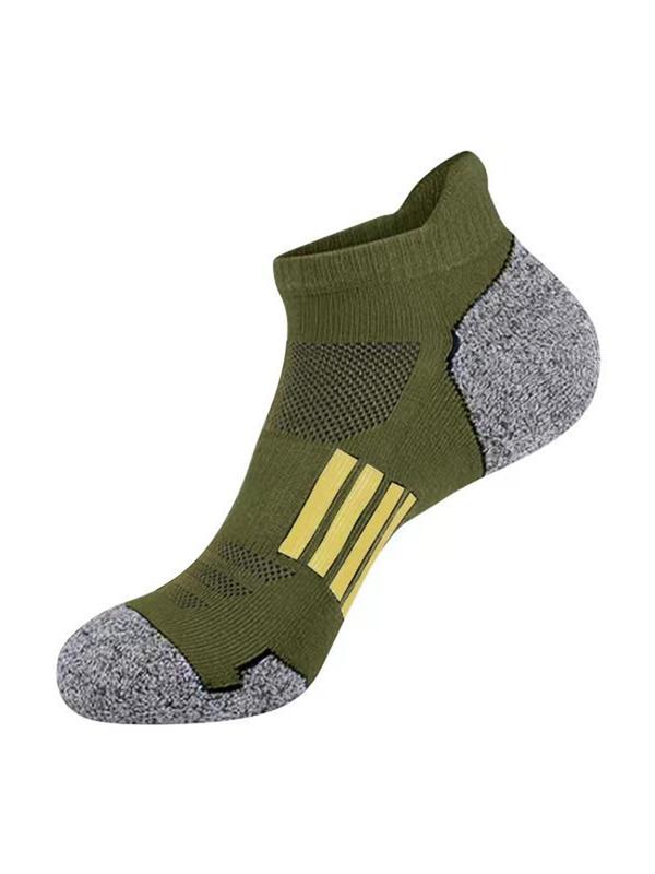 Men's Striped & Patchwork Print Ankle Socks, Casual Comfortable Breathable Low Cut Socks for Daily Wear, Socks for Men