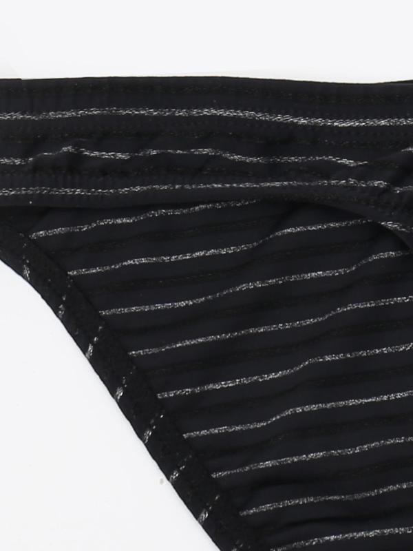 Men's Striped Print Brief, Breathable Comfortable Underwear for Daily Wear, Casual Men's Underwear for All Seasons