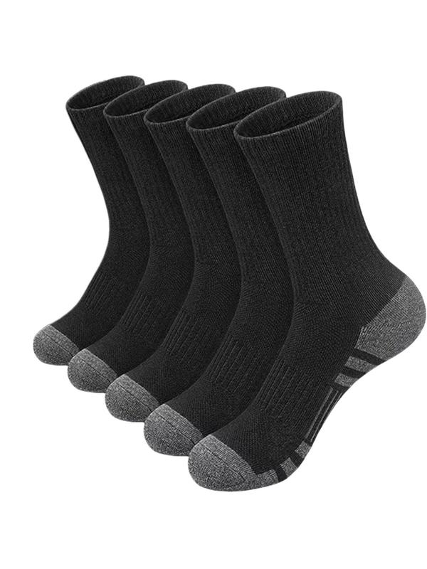 Men's Striped Print Crew Socks, Casual Comfortable Breathable Mid-calf Socks for Daily Wear, Men's Socks for All Seasons