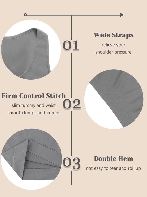 Men's Solid Round Neck Compression Shapewear Tank Top, High Stretch Tummy Control Shaper, Seamless Shapewear Top for Men