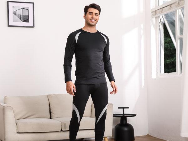 Muezna Men's Thermal Top and Bottom Set Underwear Long Johns Base Layer with Soft Fleece Lined Fabric Menswear