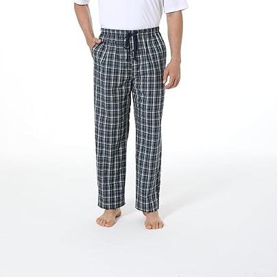 Mens Pajama Pants Set Flannel Cotton Plaid Sleep & Lounge Pants, PJ Bottoms with Pockets and Button Fly