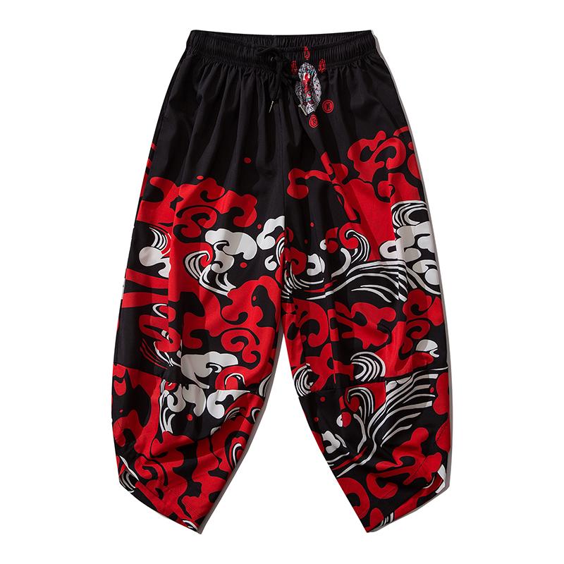 Niepce Red Devil Japanese Streetwear Lightweight Harem Pants