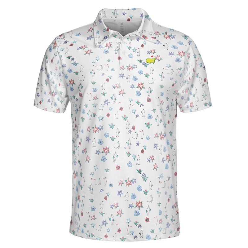 2024 Large Masters by Peter Millar Men's Golf Shirt Floral Caddie Print Polo ?