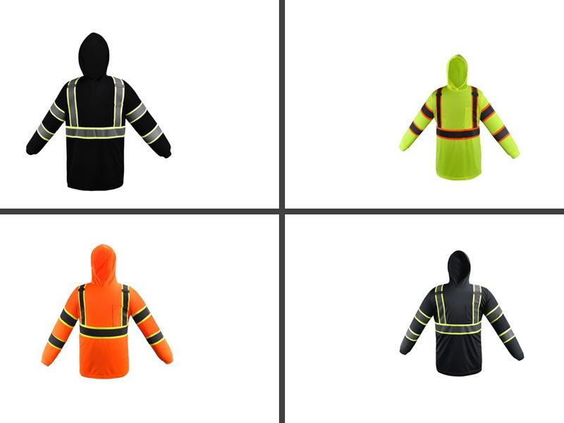 ST908 High Visibility Hoodie Long Sleeve Safety Shirt with hoodie Polyester Birdeye Mesh in various colors SEE DESC FOR SIZING INFORMATION