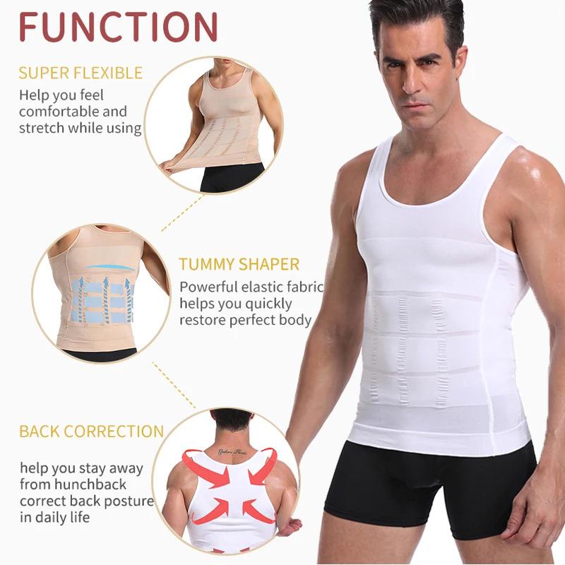 Men Body Shapers Tight Sleeveless Shirt Fitness Waist Trainer Elastic Beauty Abdomen Shapewear Tank Tops Gym Vest