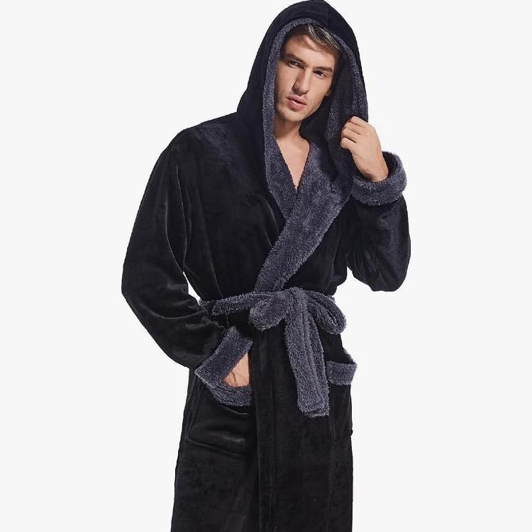 Men’s Hooded Robe, Fuzzy Bathrobe with Pockets Perfect Christmas Gift for Boyfriend and Husband  Birthday gifts for him - Winter 2024 - Menswear, Loungewear