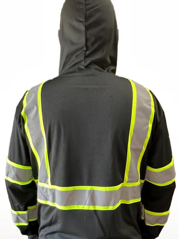 ST908 High Visibility Hoodie Long Sleeve Safety Shirt with hoodie Polyester Birdeye Mesh in various colors