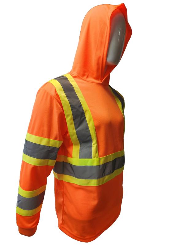 ST908 High Visibility Hoodie Long Sleeve Safety Shirt with hoodie Polyester Birdeye Mesh in various colors SEE DESC FOR SIZING INFORMATION