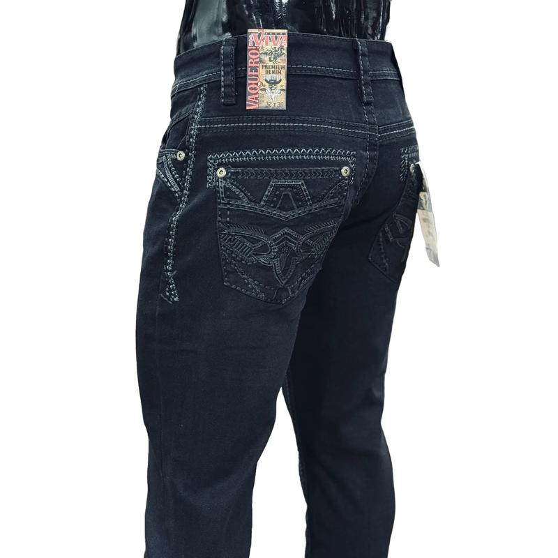 Cowboy Boot Cut Jeans Black VA003 Viva Vaquero