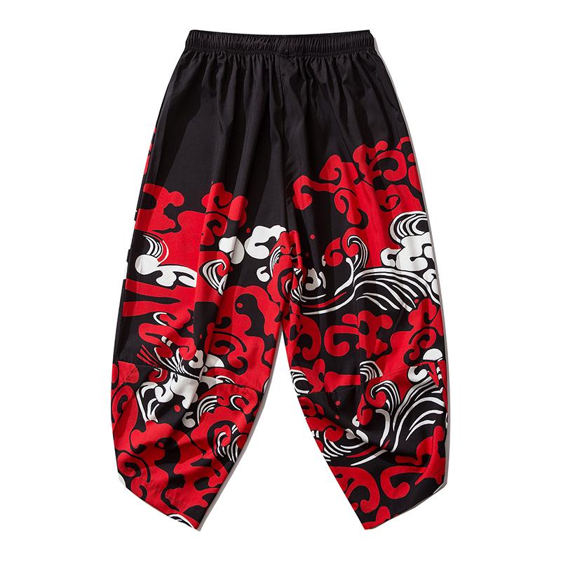 Niepce Red Devil Japanese Streetwear Lightweight Harem Pants